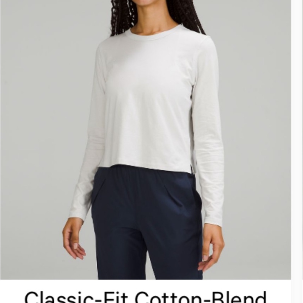 Lululemon Athletica White Long Sleeve Tee